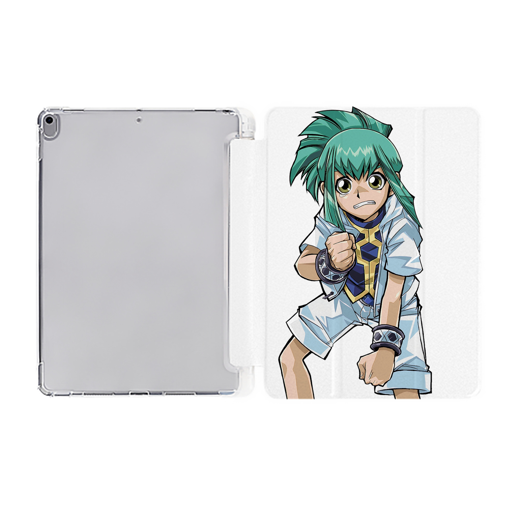 （画像用） 遊☆戯☆王 Yu-Gi-Oh! IPad ケース ペン収納付き 三つ折りスタンド PUレザー×シリコン 対応機種9.5/10.5/10.9インチ